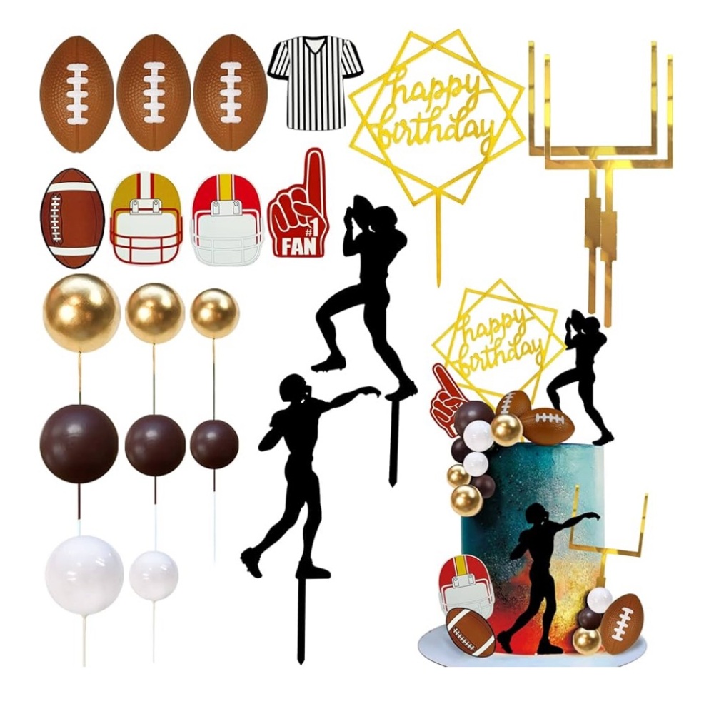 New 21 PCS Football Cake Topper Football Players